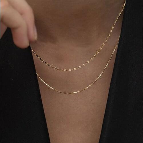 Cross O Chain & Box Chain Necklaces For Women Stainless Steel Chain DIY Jewelry Thin Minimalist Necklace Fashion Jewelry C026