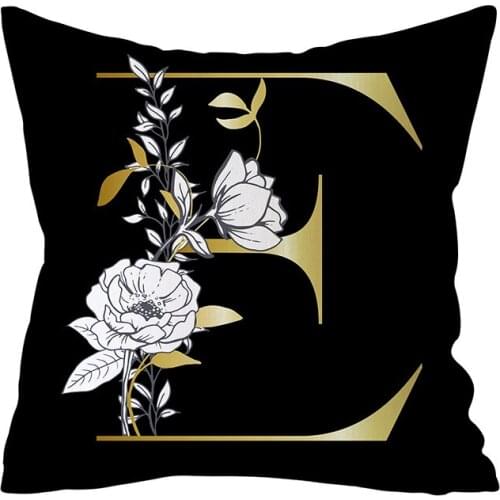 Flowers and Letter Cushion Cover Throw Pillow Case for Home Chair Sofa Decoration Square Pillowcases