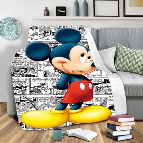 Disney Cute Mickey Minnie Mouse Donald Duck Printed Sherpa Baby Blanket Children and Teenage Air Conditioners Naps Color Printed