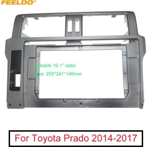 FEELDO Car Stereo 10.1 Inch Big Screen Fascia Frame Adapter For Toyota Prado 2Din Dash Audio Fitting Panel Frame Kit