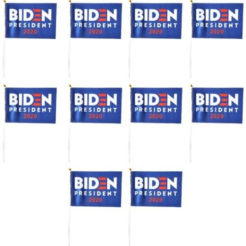 10Pcs Biden 2020 Elect Flags 14x21cm President US Car Decoration Flags
