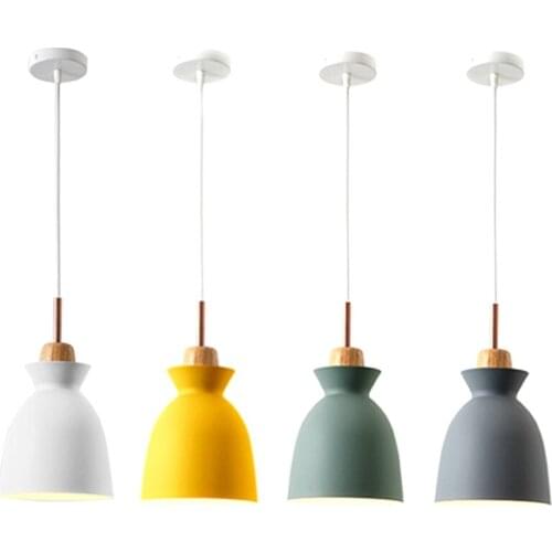 Wooden Wrought Iron Single Head Chandelier American Country Modern Minimalist Living Room Home Lighting