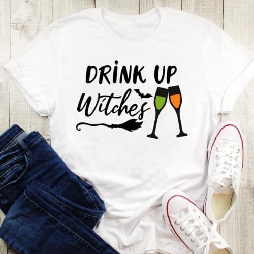 Halloween Thanksgiving Ladies Cute Cartoon Female T-Shirt Tees Happy Fall Autumn Graphic Print Women Tops Tshirt