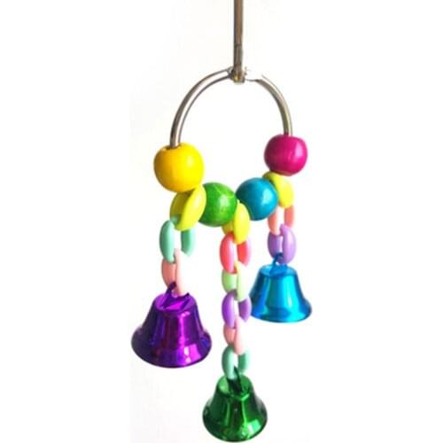 Parrot Bells Toy Birds Chewing Hanging Swing Cage Toy Parakeet Beads Cockatiel Play Toy Pet Bird Supplies