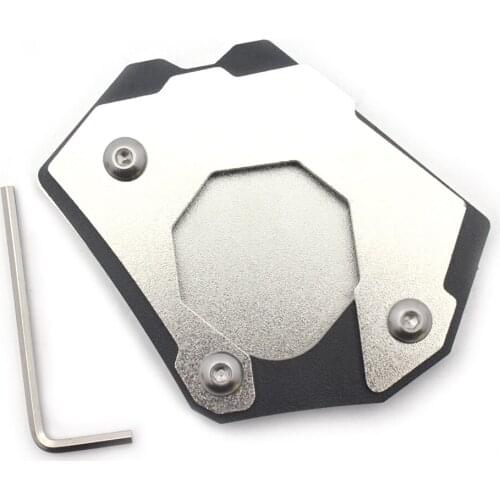Aluminum Motorcycle Kickstand Side Stand Extension Enlarger Pad For BMW G310GS 2017 2018 2019 Silver