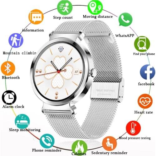 LIGE Ladies Smart Watch Heart Rate Blood Pressure Monitoring Womens watches Sport Waterproof Smartwatch for Android iOS Phone