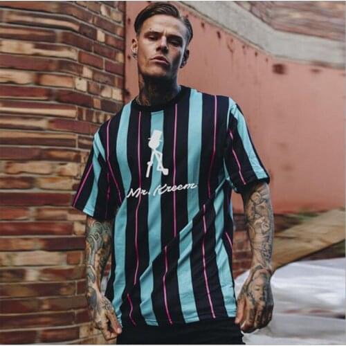 Men Football uniform Short Quick drying t shirt Simple fashion Sports casual Short sleeve stripe Baseball style 2019summer new
