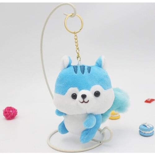 Super Cute 12CM Hedgehog Squirrel Plush toy lovely Keychain Stuffed toy doll girls gifts bag deco pendant high quality M060