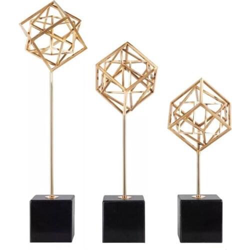 Model room hotel club soft decoration stainless steel metal iron decoration post modern European home decoration