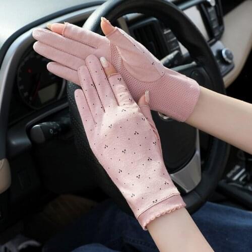 Anti-slip Breathable Gloves Cotton Cycling Driving Gloves Fingerless Gloves Spring Summer Stretch Sunscreen Half Finger