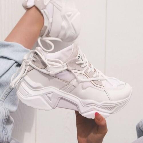 New Arrival Sneakers For Women Leather Casual Womens Shoes Luxury Walking Running Sexy Brand Design Vulcanize High Heel