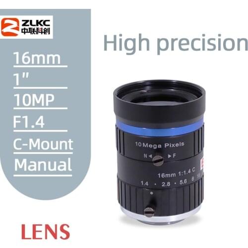 C mount lens 16mm 10MP MegaPixel FA lens 1" fixed focal length ITS camera CCTV Lens distortion manual Iris Machine Vision Lenses