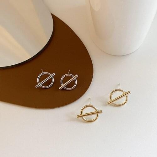 Origin Summer Minimalist Circle Geometric Hollow OT Dangle earrings for Women Hiphop Metal Statement earrings Jewelry Wholesale