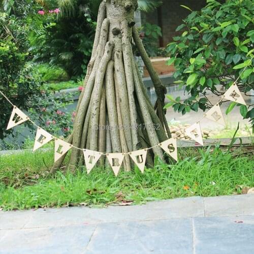 Personlised name banner garland wooden bunting birthday flags custom colors nursery party decorations