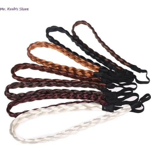 1PC Women Fashion Headband Solid Wig Elastic Hair Band Hair Accessories Braid Headwear