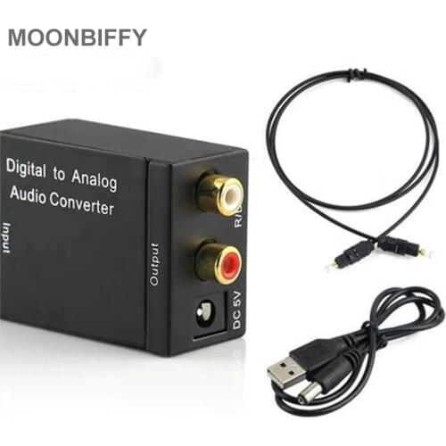 Digital to Analog Audio Converter Optical Fiber Toslink Coaxial Signal to RCA R/L Audio Decoder SPDIF ATV DAC Amplifier