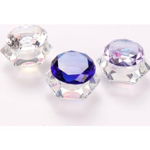 Clear Nail Art Acrylic Liquid Powder Dappen Dish Bowl Glass Crystal Cup Glassware with Lid for Nail Art Manicure Care Tools