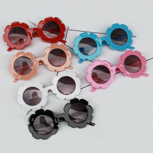 2019 Brand New Style Children Kids Girl Sun Plastic Eyewear UV400 Round Flower Sunglasses Accessories