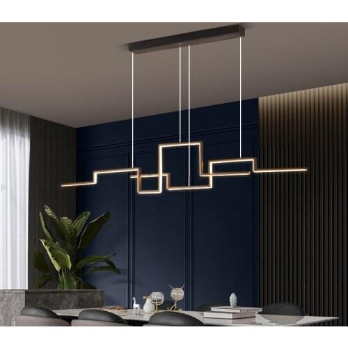 Modern Geometry Led Pendant Lights Black Led Pendant Chandeliers Lighting For Living Room Decor Dining Room Bedroom Hanging Lamp