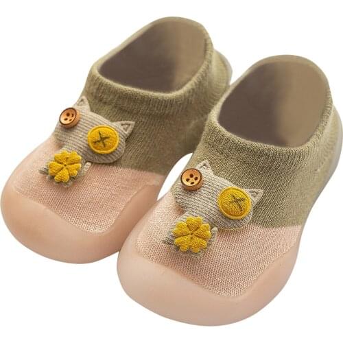 TELOTUNY Infant Summer Children Indoor Cartoon Cats First Walkers Shoes Casual Soft Sole Breathable Baby Elastic Socks Shoes