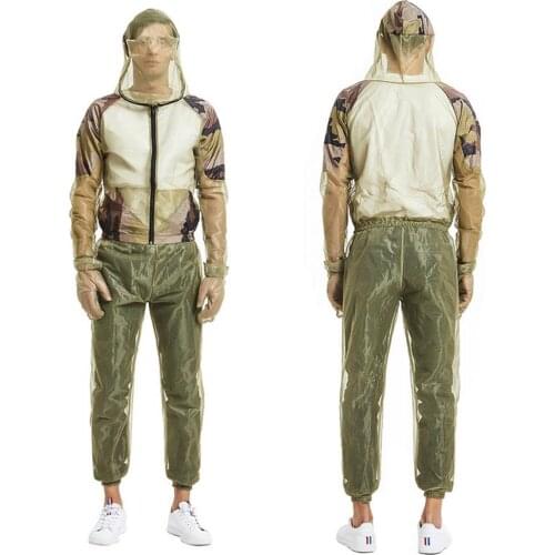 Outdoor Mosquito Repellen t Suit Breathable 4pcs ​Mesh Midge Avertable Suit With Midge Avertable Jacket Gloves Pants Foot Cove