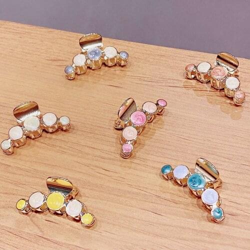 New Women Girls Cute Round Alloy Small Hair Claws Sweet Hair Holder Clips Headband Barrettes Hairpins Fashion Hair Accessories