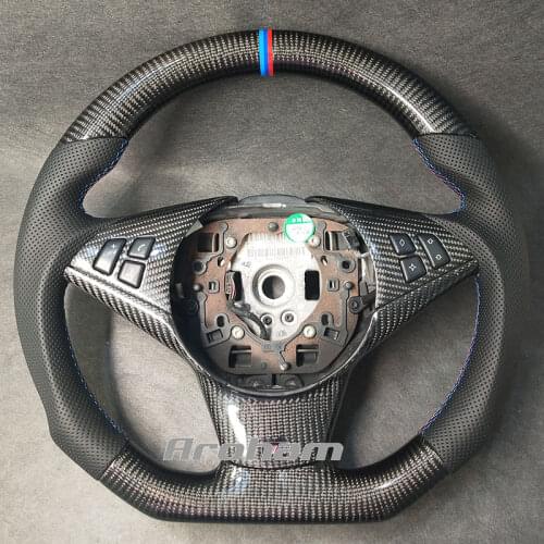 Suede Racing Carbon Fiber Steering Wheel Suede For BMW E60 E61 Touring 530d 545i 550i E63 Coupe E64 630i 645Ci 650i