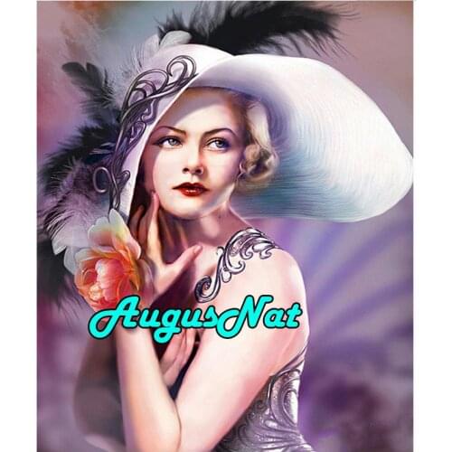 Lady diamond painting hat woman diamant embroidery stitch picture diamond dotz sticker beauty crystal poster canvas new arrivals