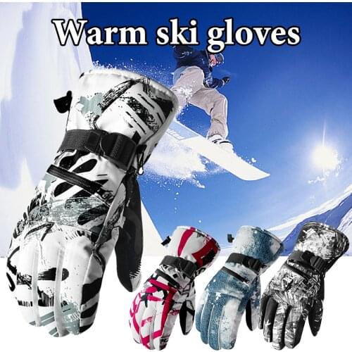 Winter Thermal Ski Gloves Men Women Fleece Waterproof Warm Snowboard Snow Gloves Touch Screen Riding Gloves