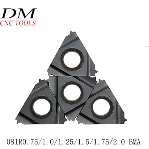 10pcs 08IR0.75/1.0/1.25/1.5/1.75/2.0 ISO BMA CNC Threaded Carbide Inserts Lathe Turning Blade Tool