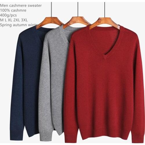 Naizaiga 100% cashmere v-neck solid thick wine red grey winter warm men boy sweater , QRYR15