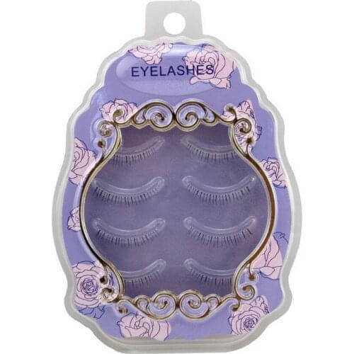 100set 4Pair/set Makeup Handmade Natural Under Lashes False Eyelashes Lower Bottom Eye Lashes fashion