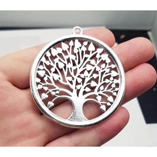 2pcs/lot--58x53mm, tree chams, Antique silver plated Round Tree Of Life charms,DIY supplies, Jewelry accessories