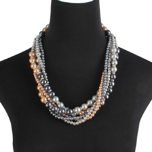 2020 Fashion necklace bohemian style Gray series imitation pearl necklace hot womens necklace holiday gift
