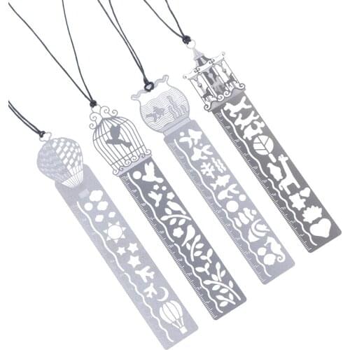 4 pcs/lot Cute Kawaii Creative Horse Birdcage Hollow Metal Bookmark Ruler For Kids Student Gift School Supplies Free Shipping