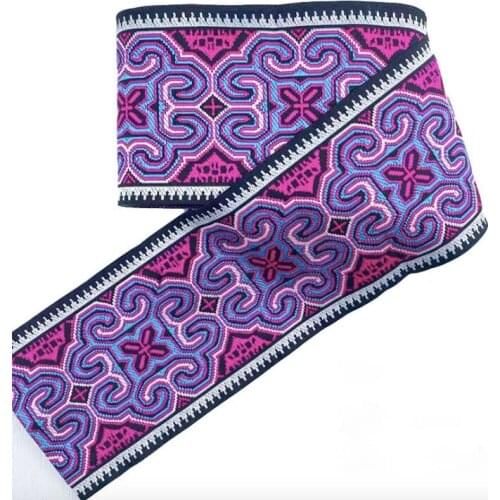5yards hmong miao jacquard webbing lace trim 10cm dress collar ribbon tape ethnic tribal nepal thai india boho DIY accessories