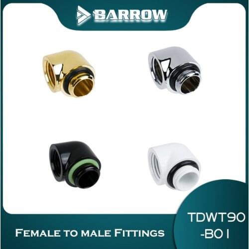 6PCS Barrow G1/4 90 Degree Fittings Elbow , Water Cooling Adaptor, Water cooling Build Fittings ( Female to male ) TDWT90-B01