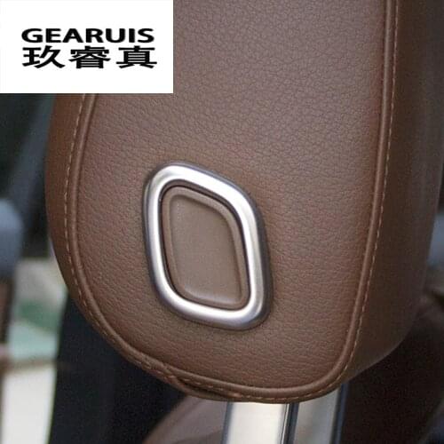 Car Styling Headrest Adjustment Buttons Cover Sticker Trim for Audi Q7 Head Pillow Lifting button Decoration auto Accessories