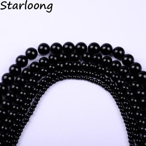 4,6,8,10,12mm Selectable AAA High quality natural black Chalcedony Round Stone Beads for DIY Bracelet Making