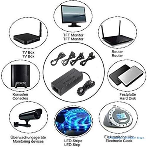 BX0E DC 36V 1A 2A 3A 4A AC Adapter Switch Power Supply Charger 5.5x2.1-2.5mm Male Connector Adaptor for LED Light Strip CCTV