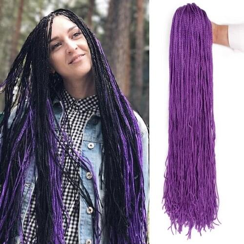 Zizi Box Braiding Hair Long 28" Synthetic Crochet Hair Thin Box Braid 28 Strands/Pack Kanekalon Braiding Hair Extensions