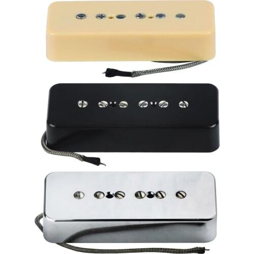 FLEOR 1PC P-90 P90 Pickup Vintage Alnico 5 Soapbar Guitar Pickup Neck or Bridge,Chrome/Black/Cream Option