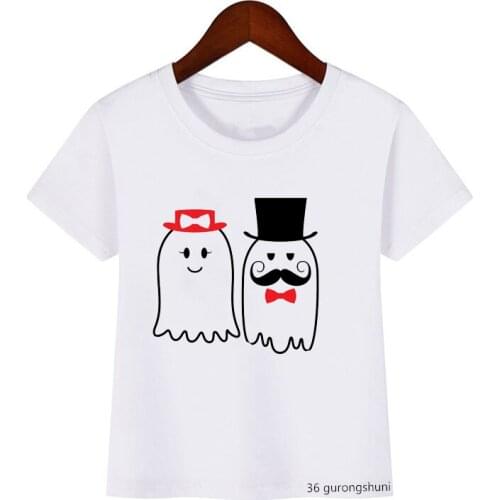 Novelty Designer Children Ghost Couple Art Print T-shirt Funny Cute Kids T Shirts Clothes Summer Boys/girls T Shirt Hip Hop Tops