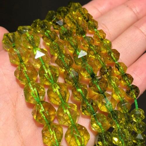 Natural Faceted Green Peridot Stone Beads Round Loose Beads For Jewelry Making Fit Diy Bracelet Necklace 15'' 6 8 10 mm Perles
