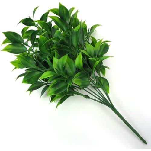 7 Forks/Bouquet 35 Leaves 34cm Artificial Orange Leaf Simulation Plants Home Balcony Garden Landscape Decoration Accessories