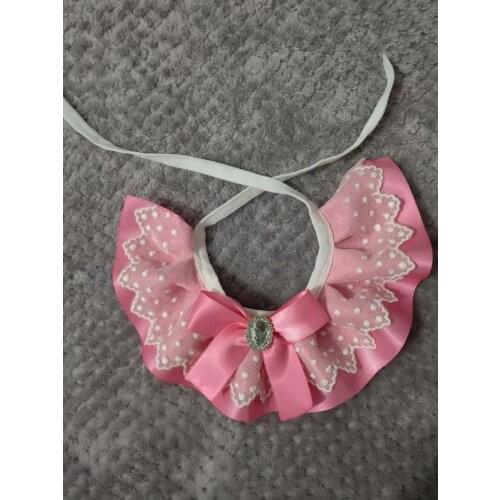 Dog Accessories Cat Scarf Pet LaceBib Saliva towel Jewelry decorative kitten with lace bib scarf 3Color size xs-xl