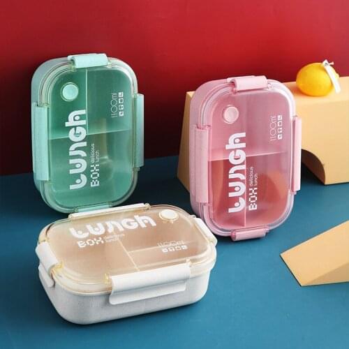 Lunch box for kids food container storage Wheat Straw Material japanese snack box containers for hot food Portable Bento Box