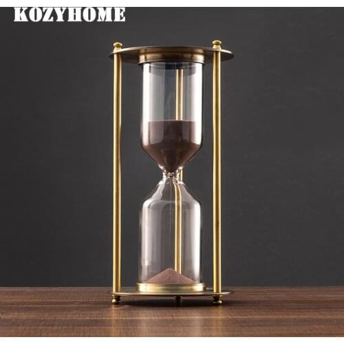 Creative Metal Hourglass Sand Timer European Retro Office Bookshelf Study Ornaments Decoration Sand Clock Timer
