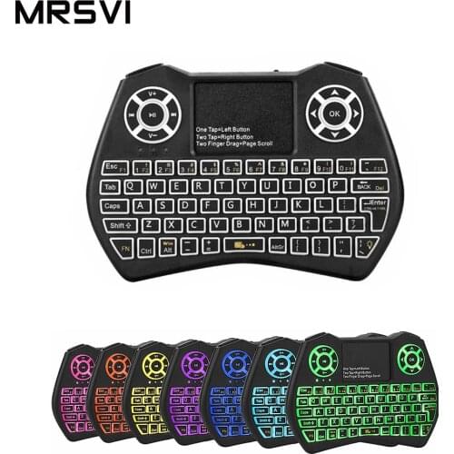 Mini Keyboard I9 Plus Colorful Backlit Wireless Mini keyboard English Backlight Air Mouse Remote Control i8 For android tv box