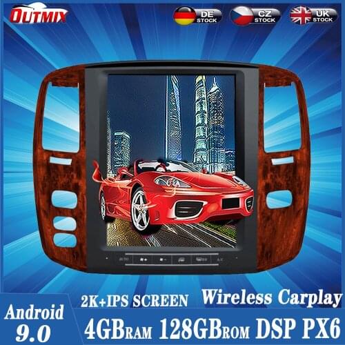 Tesla Style Android 9.0 128GB Car GPS Navigation Radio For Lexus LX470 2004 2005 Carplay Multimedia Player Auto Stereo Head Unit
